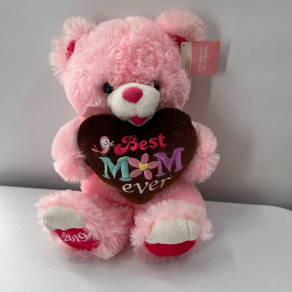 Mothers Day Plush Pink Teddy Bear Dan Dee Heart Chocolate Rose Gift Set Best Mom